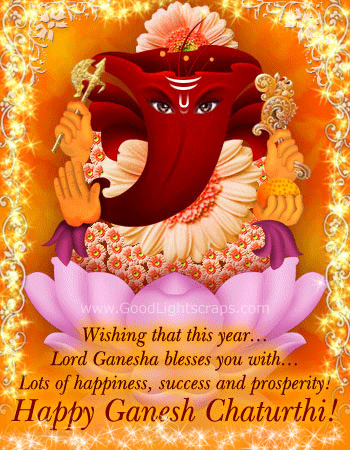Happy Ganesh Chaturthi Wishes Animated Greetings Cards, Images & Pictures for Instagram & Hike