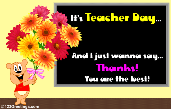 Happy Teacher's Day Animated 3D Greetings Cards, Ecards With Best Wishes
