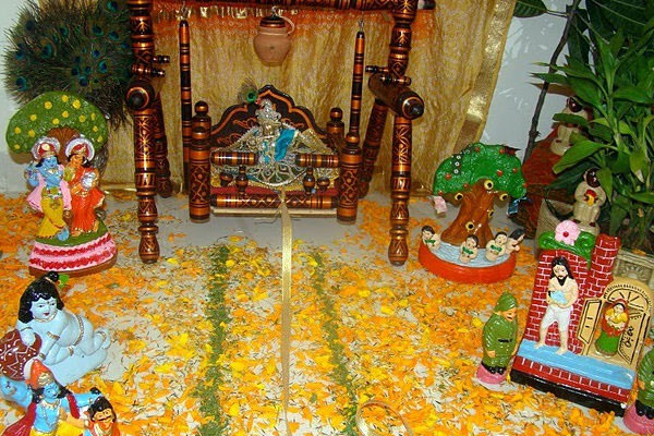 Krishna Janmashtami/ Jayanthi/ Gokul Ashtami Celebration Decoration Ideas for Temple