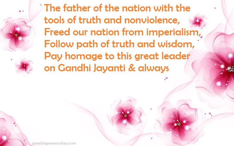 Happy Gandhi Jayanti Wishes WhatsApp& Facebook Status in English