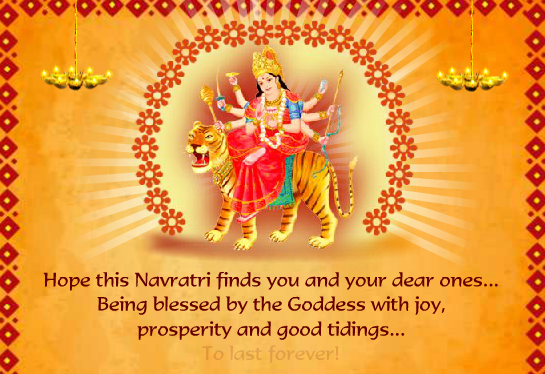 Happy Navratri Wishes Greeting Cards & Ecards in English For WhatsApp & Facebook