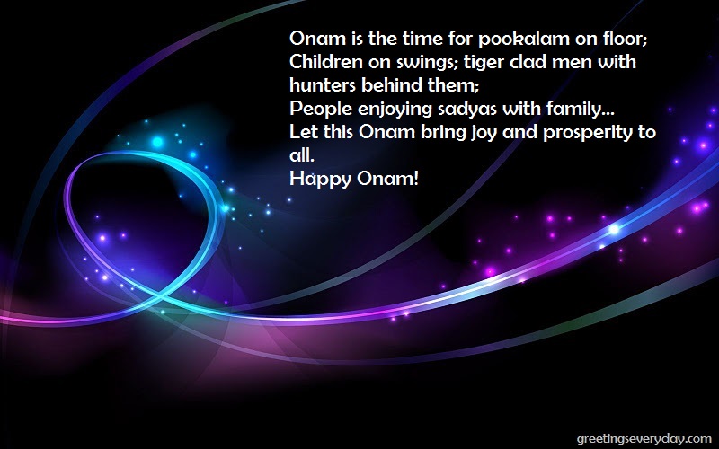 Happy Onam Wishes WhatsApp & Facebook Status, Message SMS, Quote in English