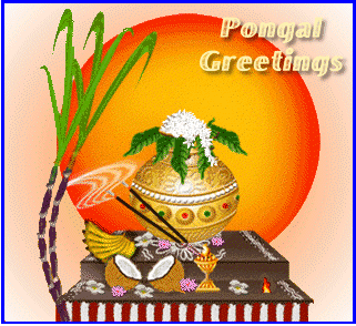 Happy Pongal 2022 Animated GIF Greeting Card