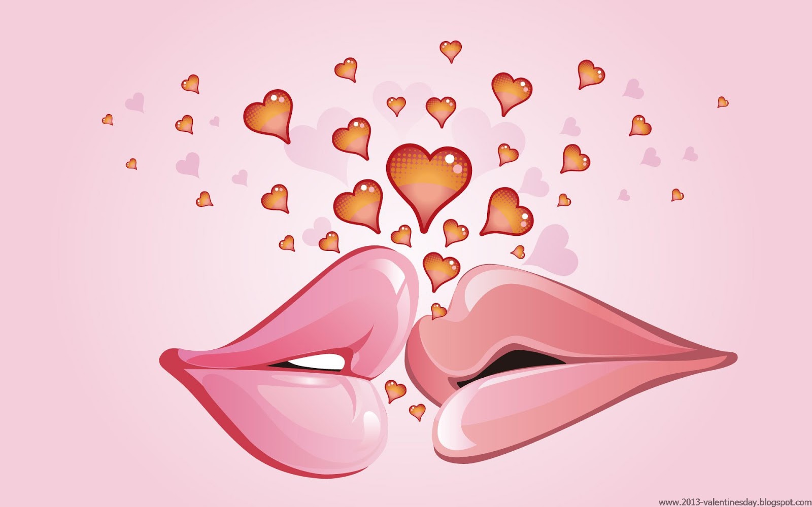 Lips and hearts Valentines day HD wallpapers 2024