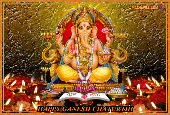 Ganesh Chaturthi GIF, Animated & 3D Lord Ganesh Glitter GIF for ...