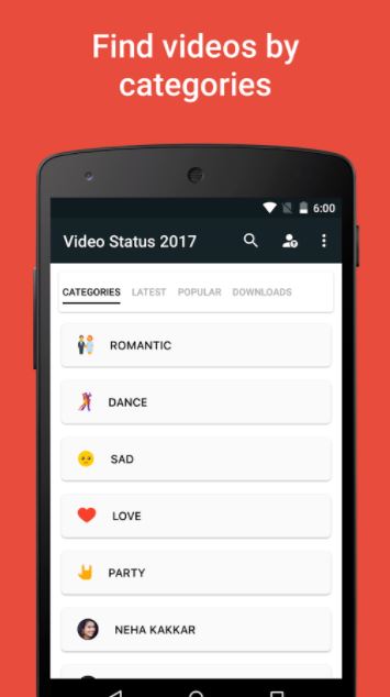 Find Video Status 2017 for Whatsapp by Category